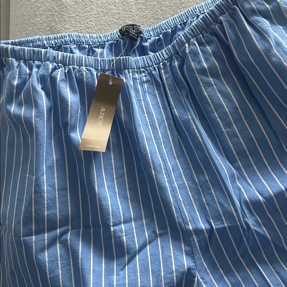 J. Crew Blue and White Striped Wide-Leg Pants - Picture 6 of 6